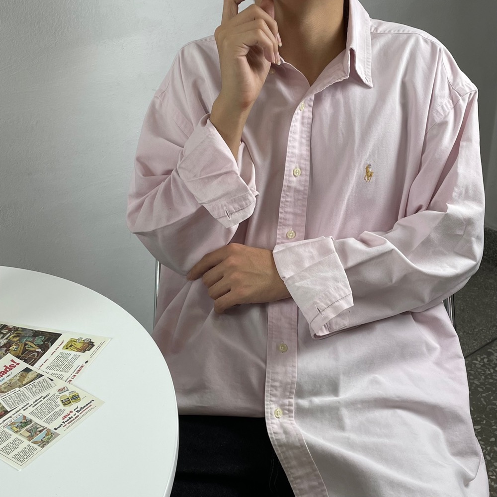 3536 - 폴로 라이트 핑크 오버 셔츠