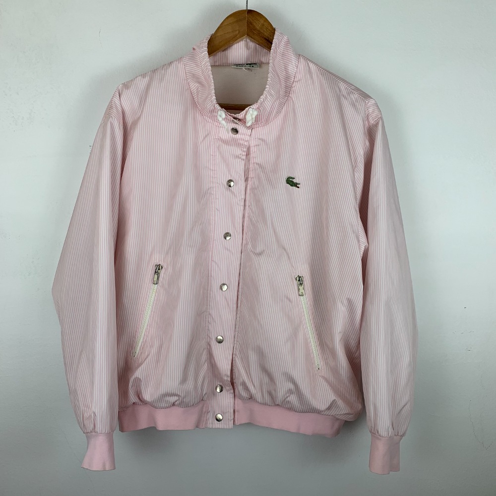 6183 - 라코스테 스트라이프 라이트 핑크 후드 자켓